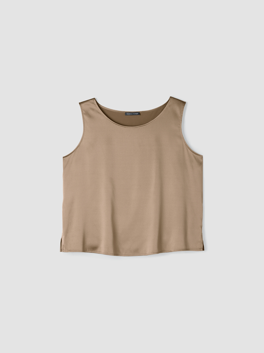 Stretch Silk Charmeuse Ballet Neck Tank - Eileen Fisher Outlet