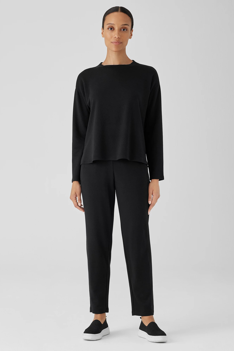 Cozy Brushed Terry Hug Funnel Neck Top - Eileen Fisher Outlet