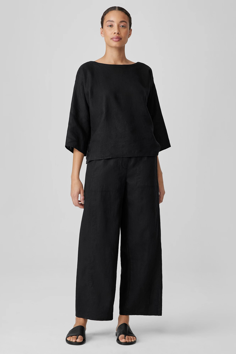 Organic Linen Jersey Crew Neck Top - Eileen Fisher Outlet