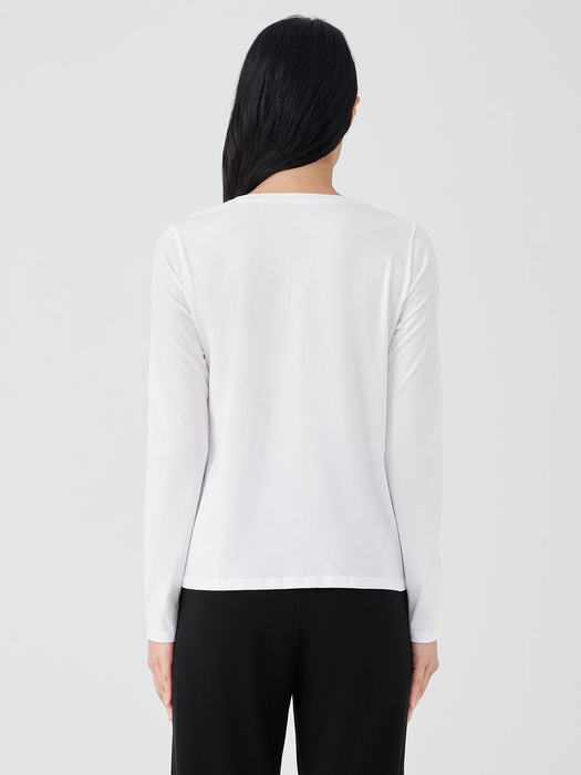 Organic Pima Cotton Jersey Long-Sleeve Tee - Eileen Fisher Outlet