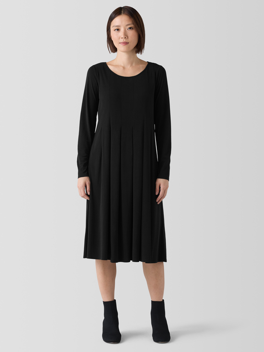 Stretch Silk Jersey Ballet Neck Dress - Eileen Fisher Outlet