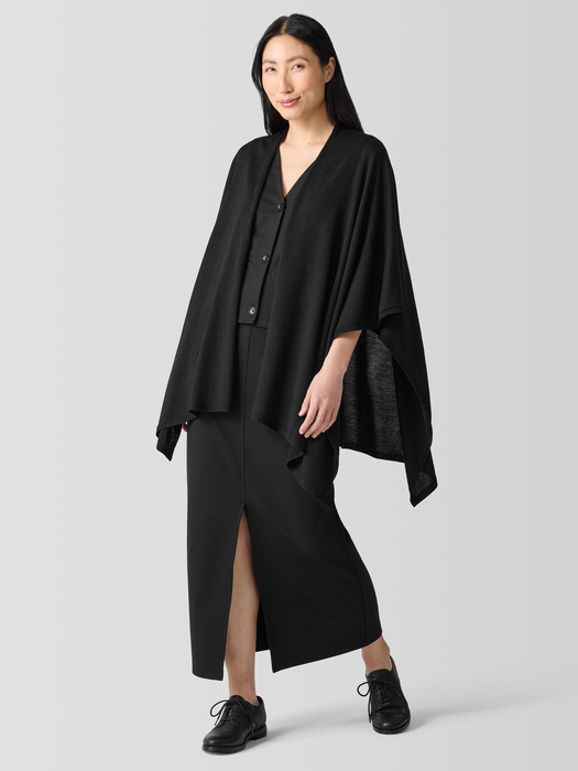 Fine Merino Poncho in Regenerative Wool - Eileen Fisher Outlet