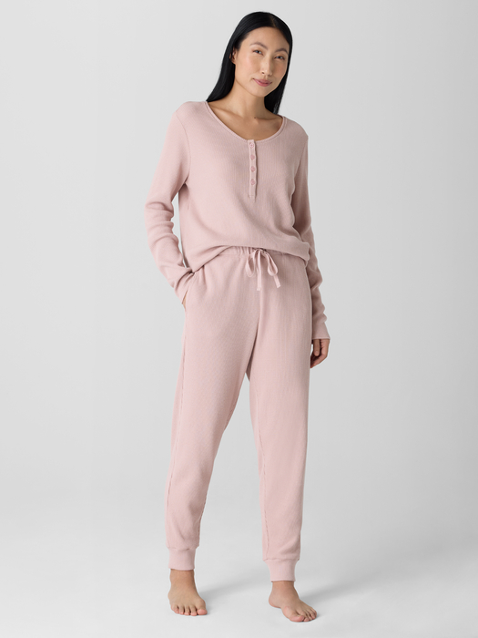 Cozy Organic Cotton Waffle Jogger Sleep Pant - Eileen Fisher Outlet