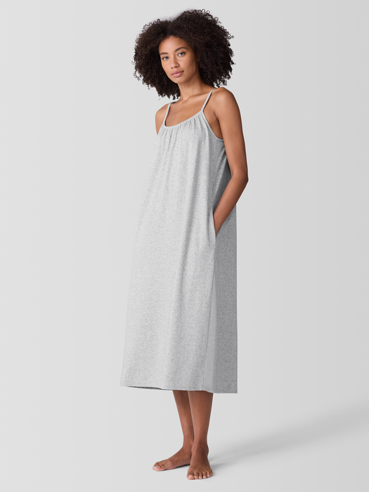 Mélange Organic Cotton Interlock Cami Sleep Dress - Eileen Fisher Outlet