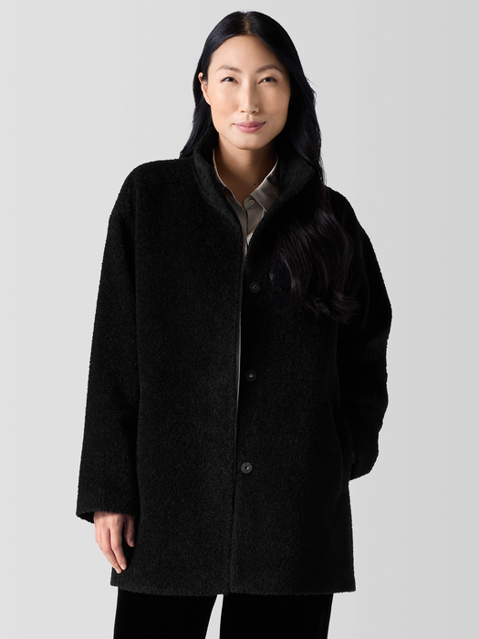 Fine Wool AlpacaStand Collar Coat - Eileen Fisher Outlet