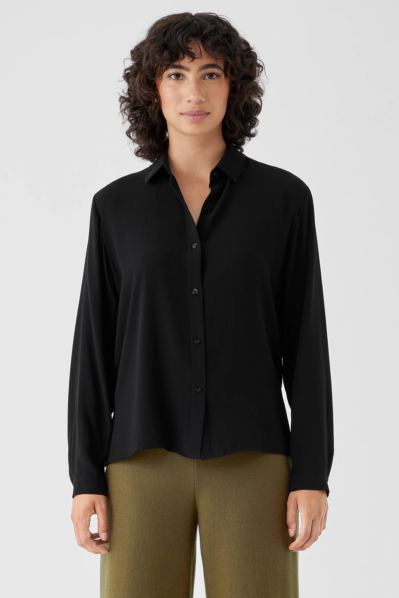 Silk Georgette Crepe Tapered Pant - Eileen Fisher Outlet