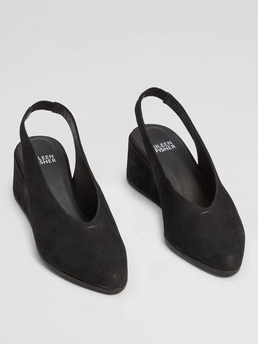 Devi Tumbled Nubuck LeatherSlingback - Eileen Fisher Outlet