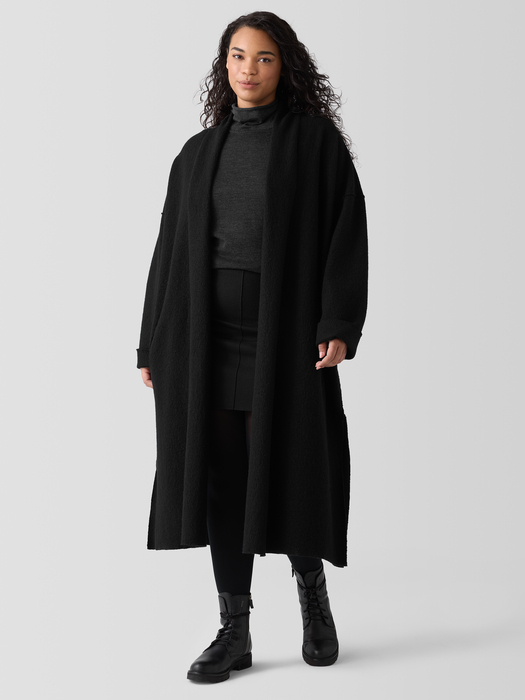 Lightweight Boiled Wool Icon Coat in Regenerative Wool - Eileen Fisher Outlet
