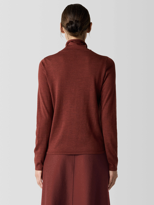 Fine Merino Turtleneck Top inRegenerative Wool - Eileen Fisher Outlet
