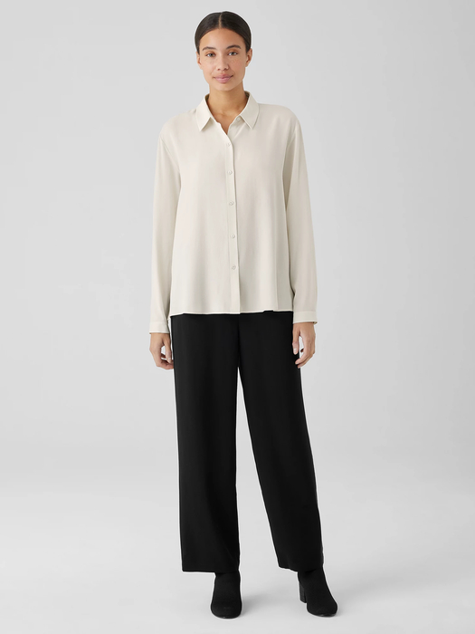 Silk Georgette Crepe Straight Pant - Eileen Fisher Outlet