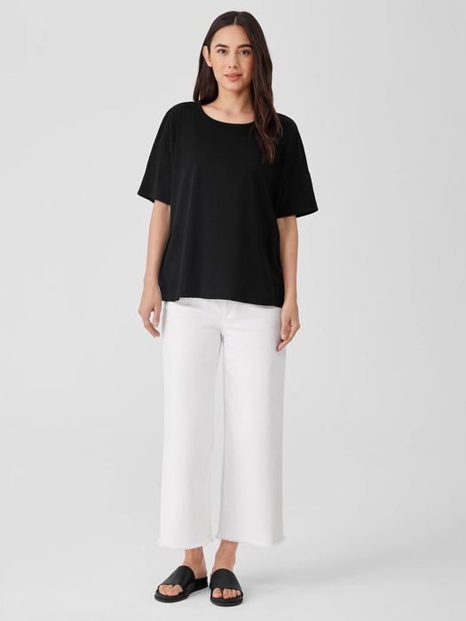 Organic Cotton Slub Crew Neck Tee - Eileen Fisher Outlet