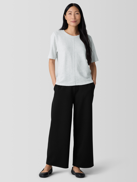 Organic Cotton Jacquard Crew Neck Top - Eileen Fisher Outlet