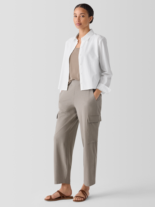 Washed Organic Cotton Poplin Classic Collar Short Shirt - Eileen Fisher Outlet