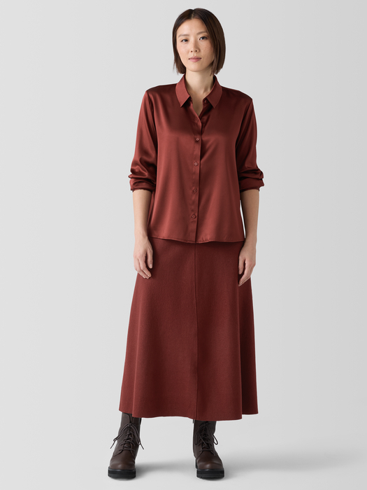 Felted Wool Jersey A-Line Skirt in Regenerative Wool - Eileen Fisher Outlet