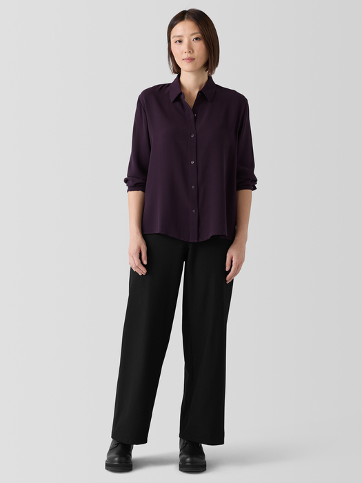 Silk Georgette Crepe Classic Collar Shirt - Eileen Fisher Outlet