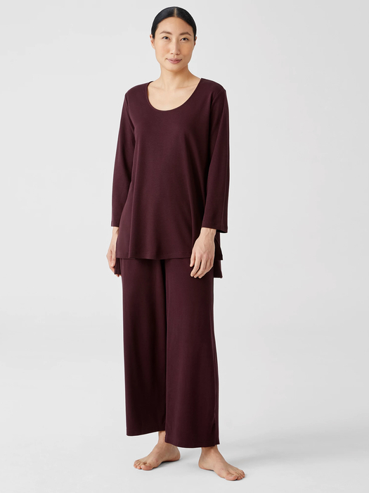 Cozy Organic Cotton Interlock U-Neck Top - Eileen Fisher Outlet