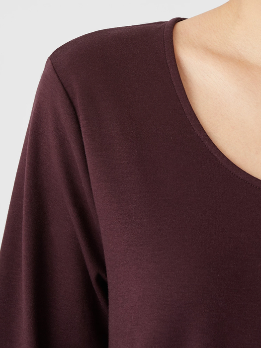 Cozy Organic Cotton Interlock U-Neck Top - Eileen Fisher Outlet