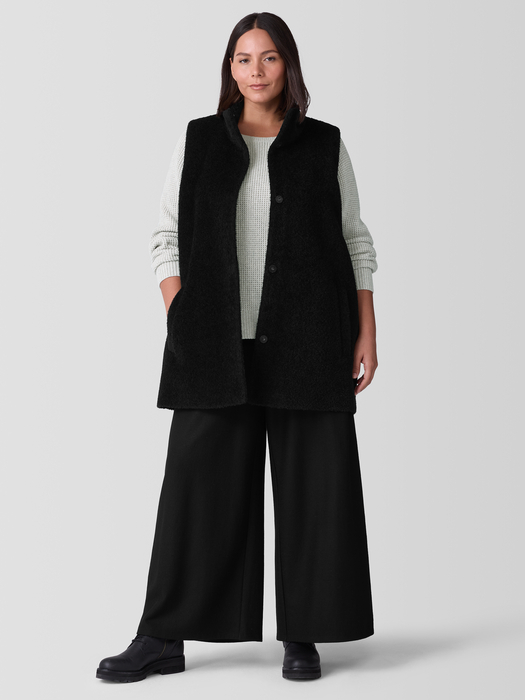 Fine Wool Alpaca Stand Collar Vest - Eileen Fisher Outlet