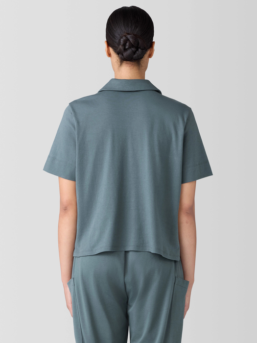 Organic Cotton Interlock Notch Collar Sleep Shirt - Eileen Fisher Outlet