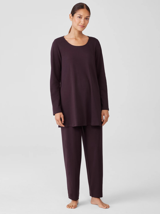 Organic Cotton Interlock Long Sleep Top - Eileen Fisher Outlet
