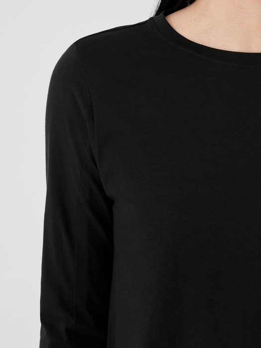 Organic Pima Cotton JerseyLong-Sleeve Tee - Eileen Fisher Outlet