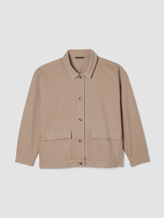 Garment-Dyed Utility CottonClassic Collar Jacket - Eileen Fisher Outlet
