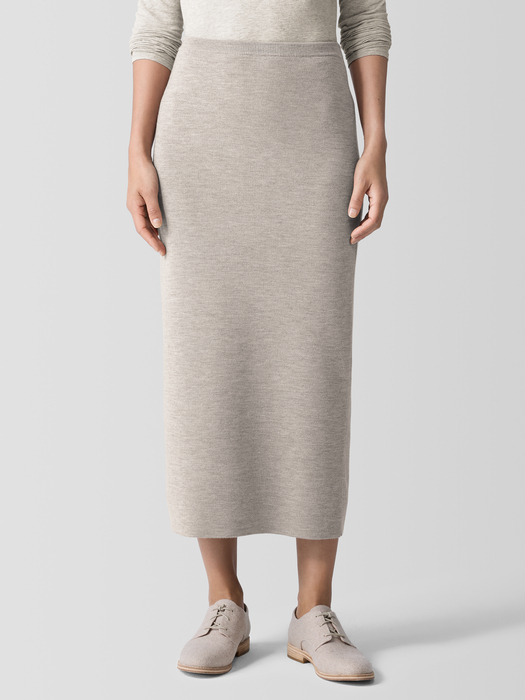 Merino Rib Pencil Skirt in Regenerative Wool - Eileen Fisher Outlet