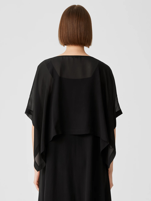 Sheer Silk Georgette Poncho - Eileen Fisher Outlet