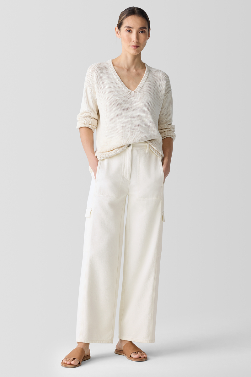 Organic Pima Cotton JerseyRound Neck Tee - Eileen Fisher Outlet