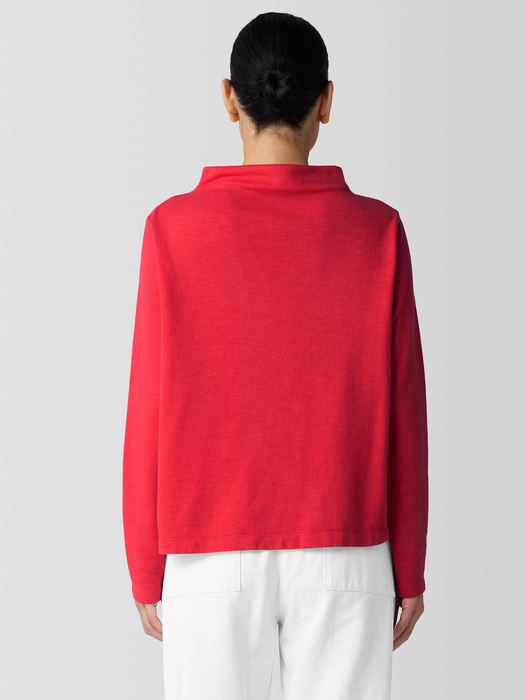 Garment-Dyed Terry Funnel Neck Top - Eileen Fisher Outlet