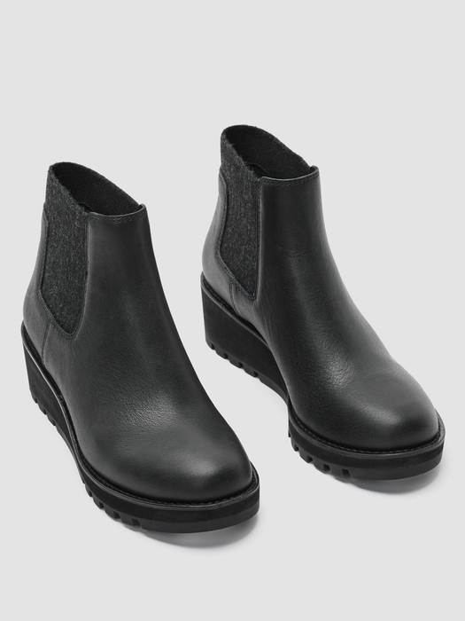 Chelsea Wedge Washed Leather Bootie - Eileen Fisher Outlet