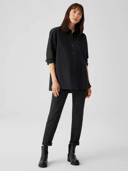 Washed Organic Cotton Poplin Classic Collar Shirt - Eileen Fisher Outlet