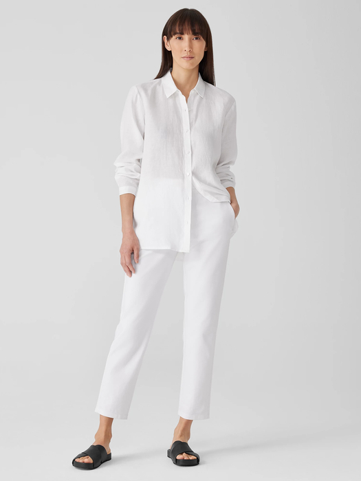 Cotton Blend Ponte High-Waisted Slim Pant - Eileen Fisher Outlet