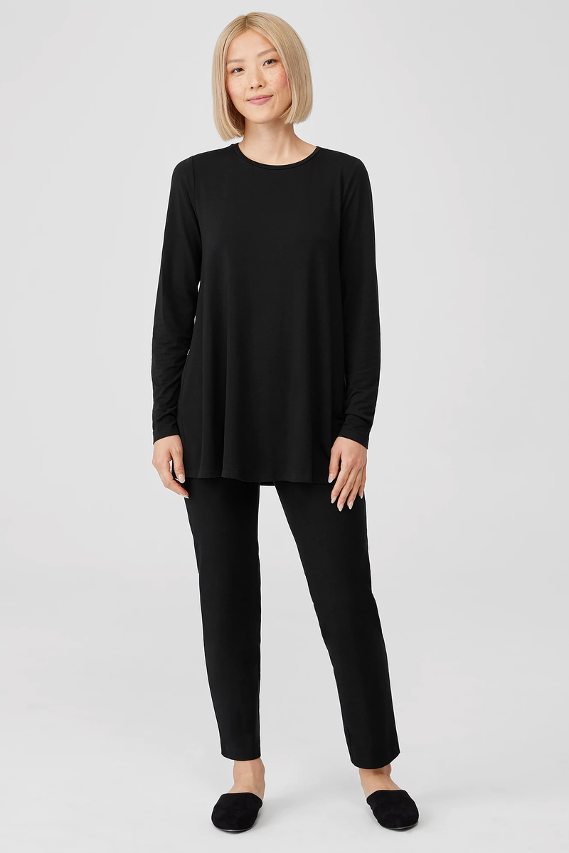 Washable Stretch Crepe High-Waisted Pant - Eileen Fisher Outlet