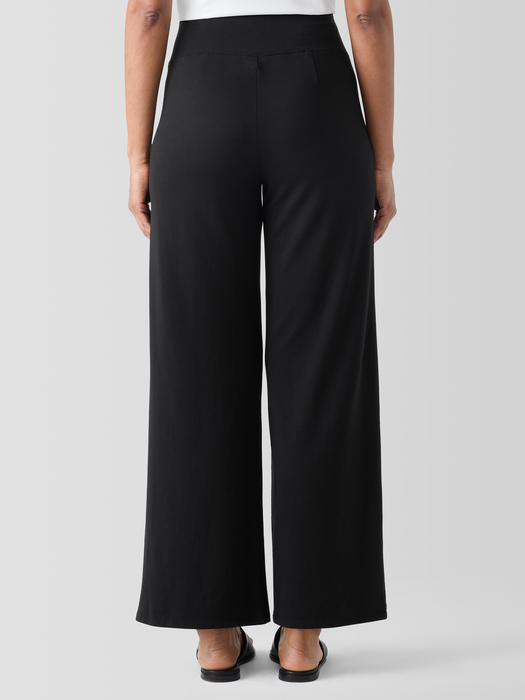 Pima Cotton Stretch Jersey Wide-Leg Pant - Eileen Fisher Outlet