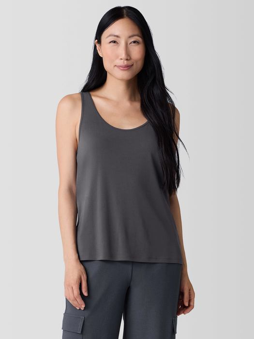 Stretch Silk Jersey Scoop Neck Tank - Eileen Fisher Outlet