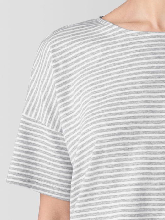 Striped Organic Cotton Interlock Sleep Tee - Eileen Fisher Outlet