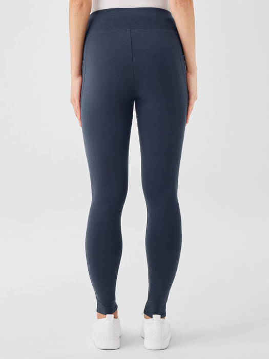 Pima Cotton Stretch Jersey High-Waisted Leggings - Eileen Fisher Outlet