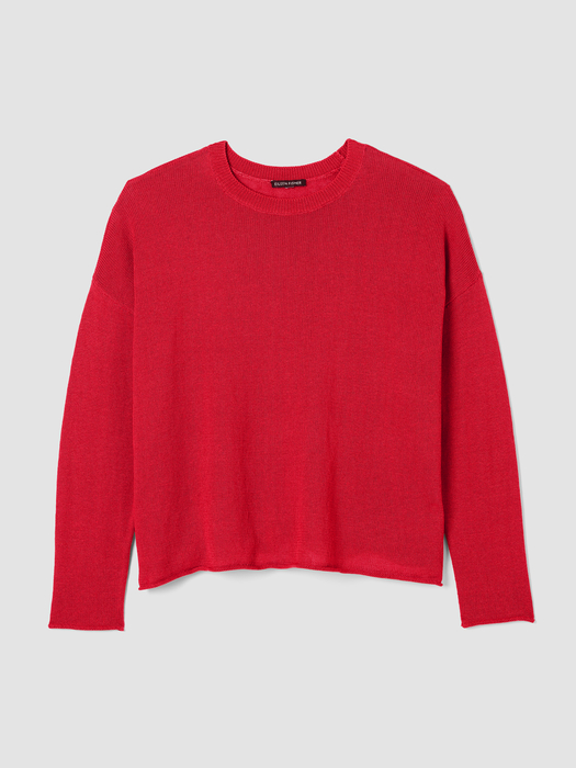 Organic Linen Cotton Cord Crew Neck Top - Eileen Fisher Outlet