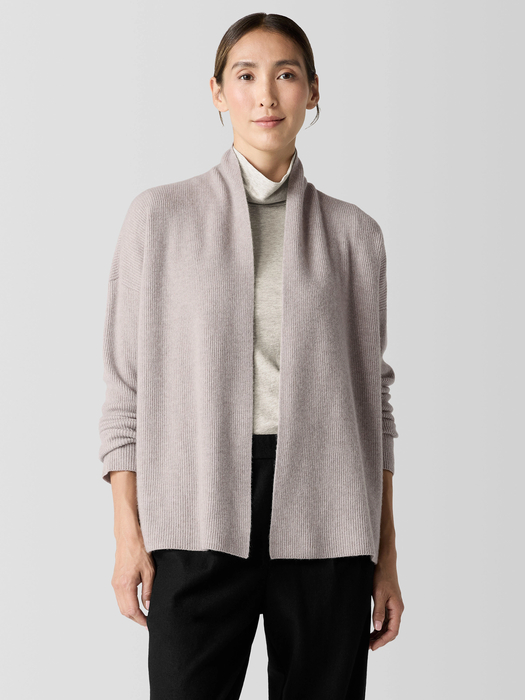 Italian Cashmere High Collar Cardigan - Eileen Fisher Outlet