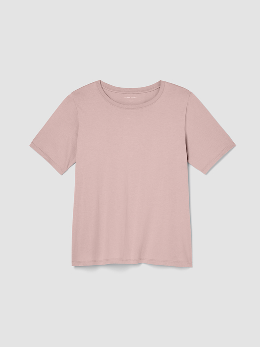 Organic Pima Cotton JerseyRound Neck Tee - Eileen Fisher Outlet
