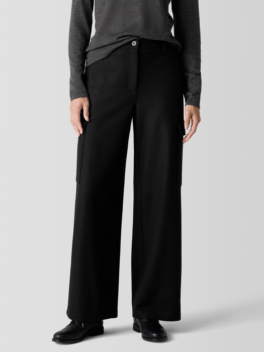 Felted Wool Jersey Cargo Pant in Regenerative Wool - Eileen Fisher Outlet