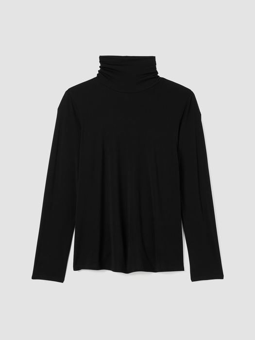 Stretch Silk Jersey Turtleneck Top - Eileen Fisher Outlet