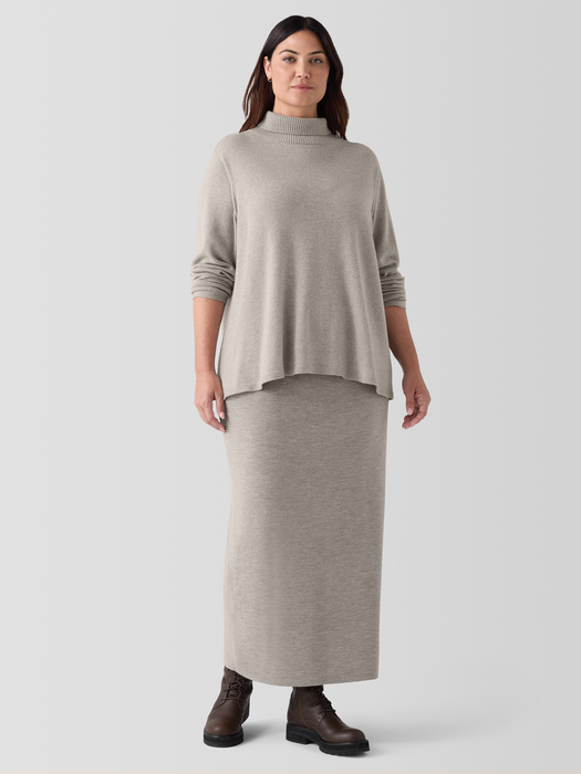Merino Rib Pencil Skirt in Regenerative Wool - Eileen Fisher Outlet