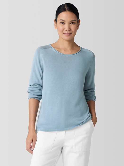 Peruvian Cotton BlendCrew Neck Top - Eileen Fisher Outlet