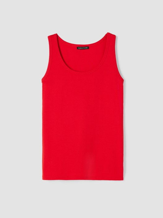 Organic Cotton Stretch Rib Scoop Neck Tank - Eileen Fisher Outlet