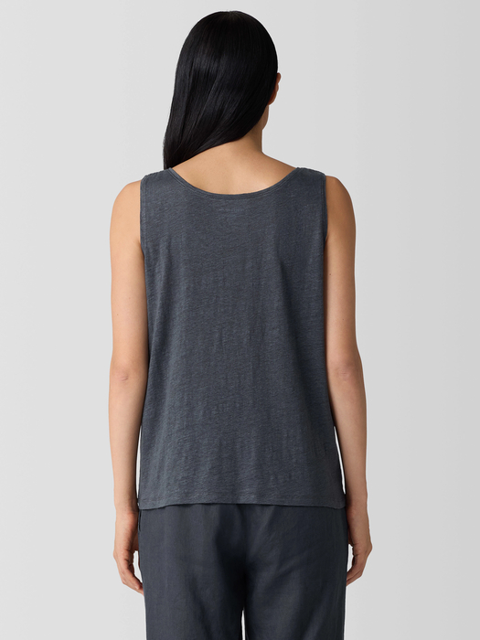 Organic Linen Jersey Scoop Neck Tank - Eileen Fisher Outlet