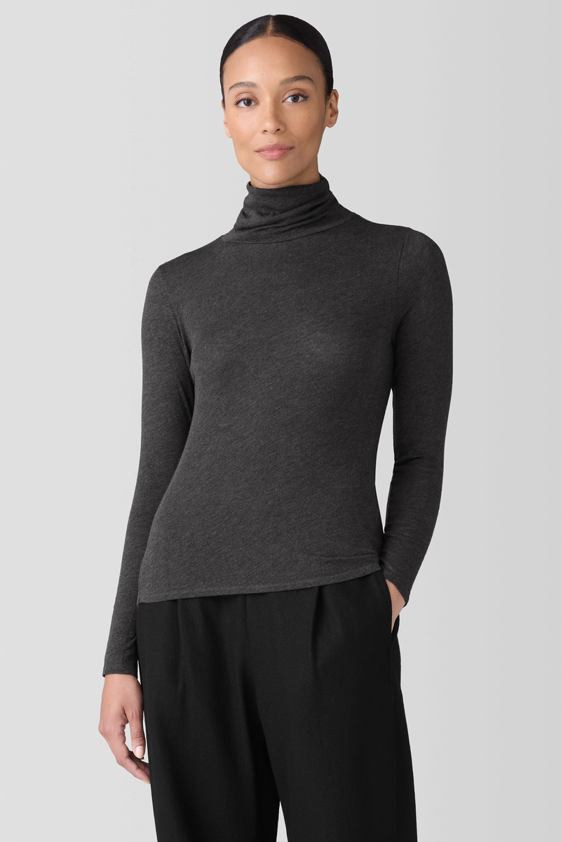 Reversible Wool Check Poncho - Eileen Fisher Outlet