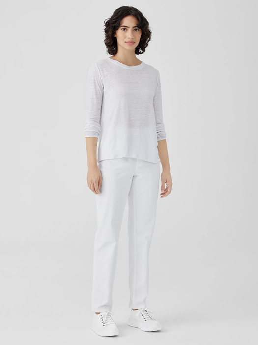Organic Linen Jersey Crew Neck Top - Eileen Fisher Outlet