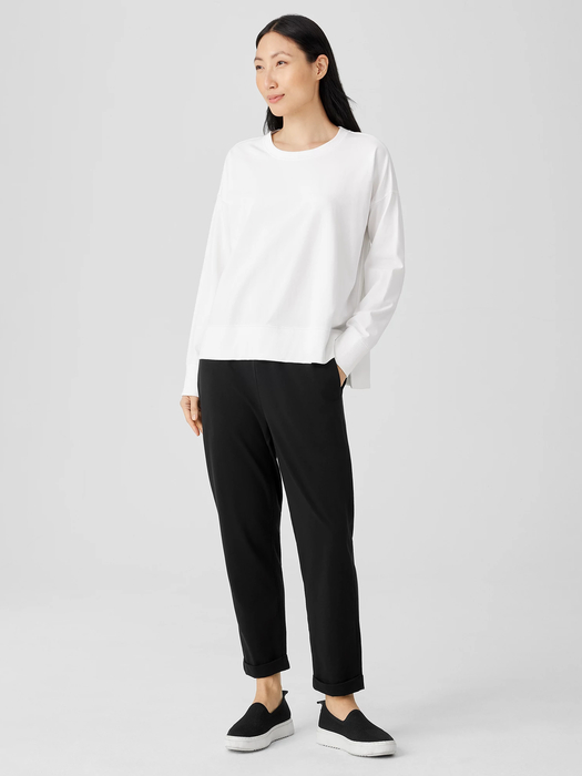 Pima Cotton Stretch Jersey Box-Top - Eileen Fisher Outlet